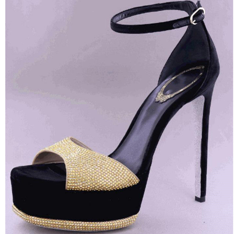 Femme Glamorous Funklende Højhælede Sandaler Stilla