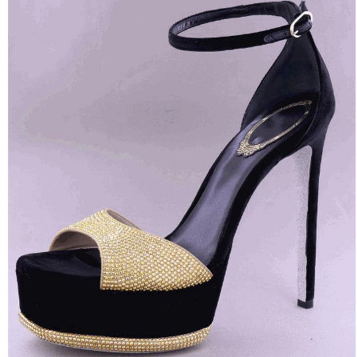 Femme Glamorous Funklende Højhælede Sandaler Stilla