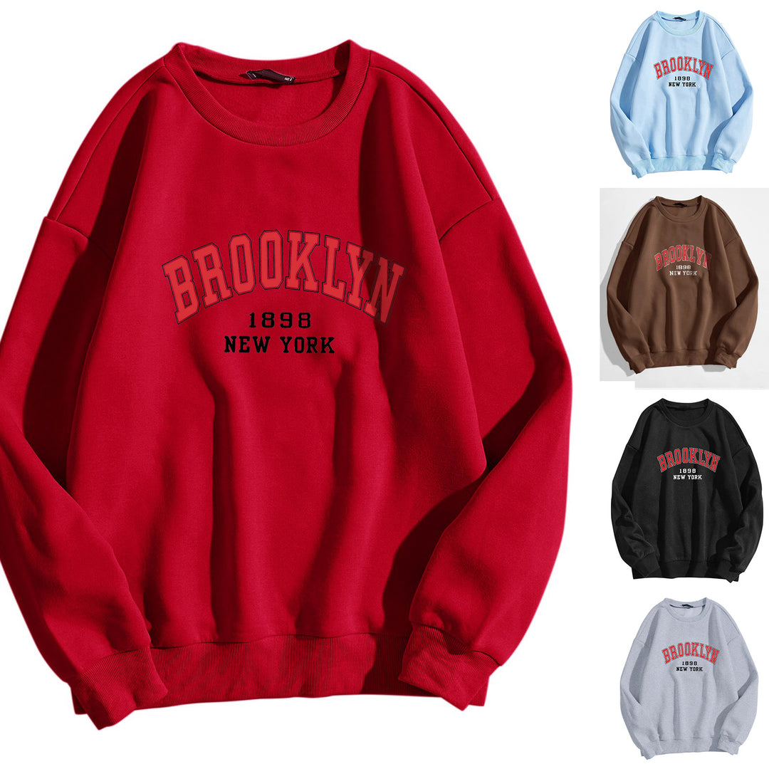 Kvinders casual oversized sweater med Brooklyn print Skovae