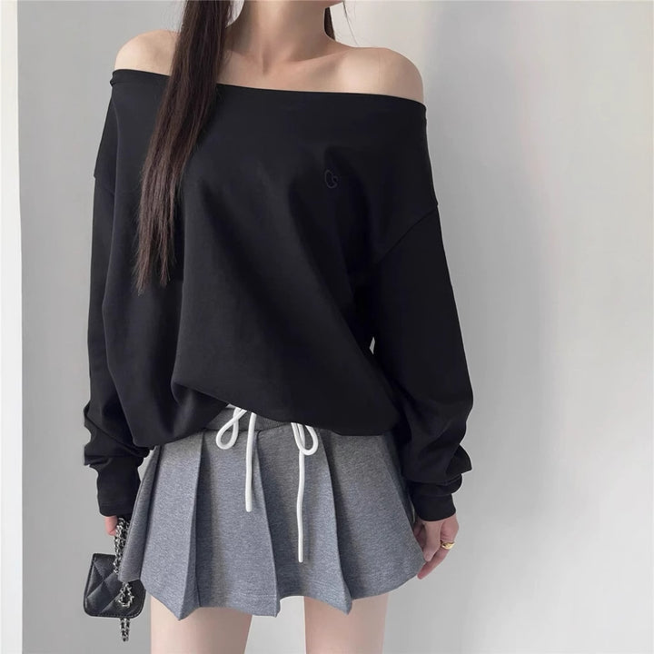Dame Off-Shoulder Top med Knoten Detalje Stilla