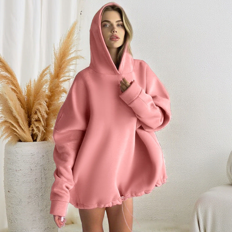 Kvindernes oversized hoodie med justerbar talje og kængurulomme Skovae