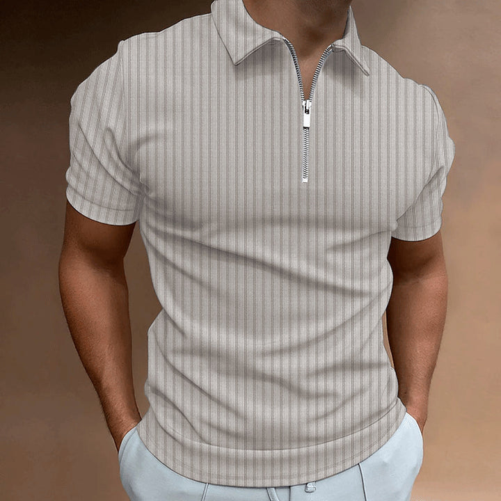 Herrer moderne kortærmet poloshirt med lynlås Stilla