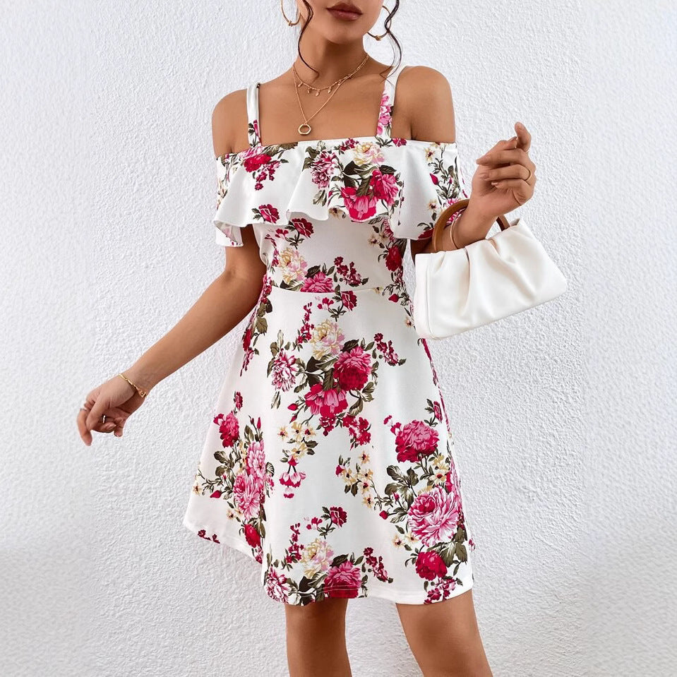 Dame Off-Shoulder Udsplittet Kjole Stilla