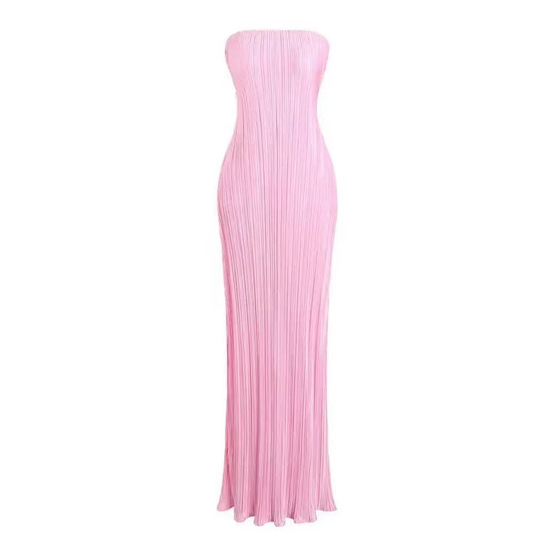Dame figursygt strapless kjole med florale elementer Skovae