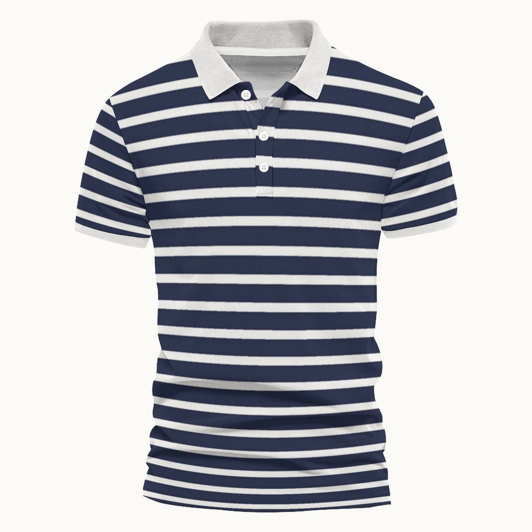 Herrer polo shirt med moderne stribedesign og høj kvalitets krave Stilla
