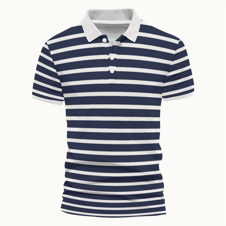 Herrer polo shirt med moderne stribedesign og høj kvalitets krave Stilla