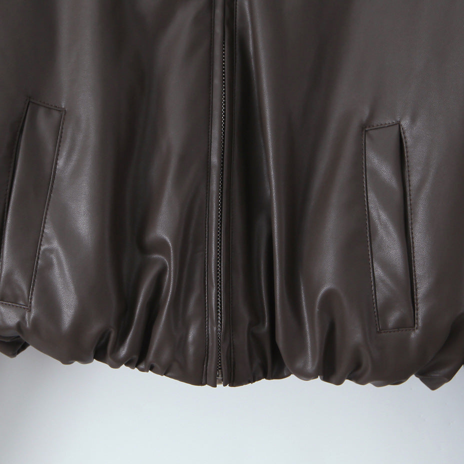 Dame elegant cropped jakke med lynlås og broderet krave Stilla