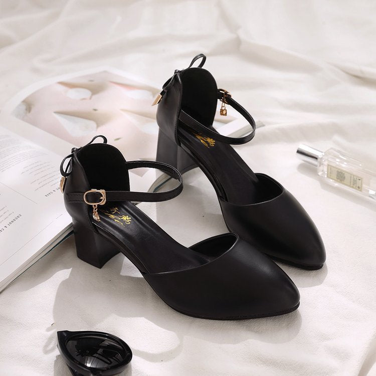 Dame elegante Slingback-pumps med moderne knude-detalje og stabil blokhæl Stilla
