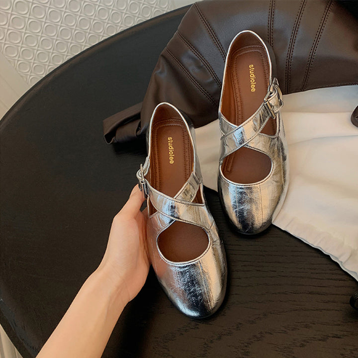 Femme Stilfulde Krydsrem Ballerinas Stilla