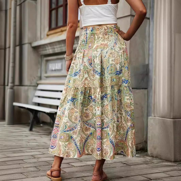 Dame Bohemian Floral Maxi Nederdel Stilla