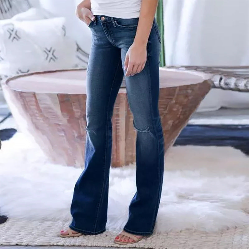 Dame Flared Jeans med vintage-inspireret design og høj talje Stilla
