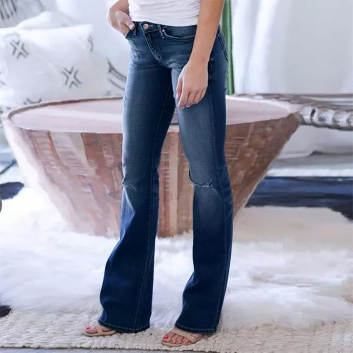 Dame Flared Jeans med vintage-inspireret design og høj talje Stilla