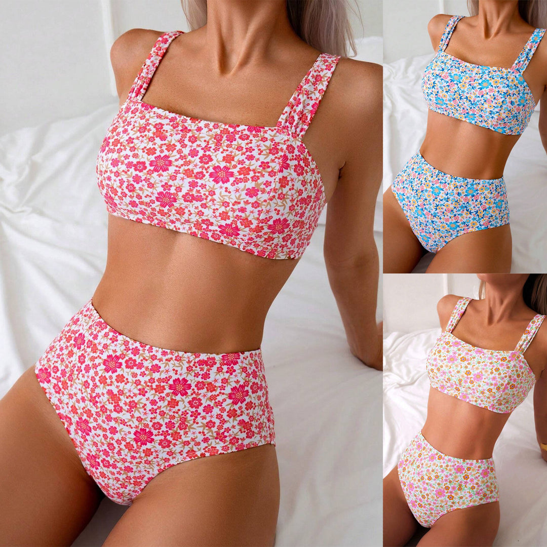 Dame bikinisæt med trendy top og højskåret trusse Stilla
