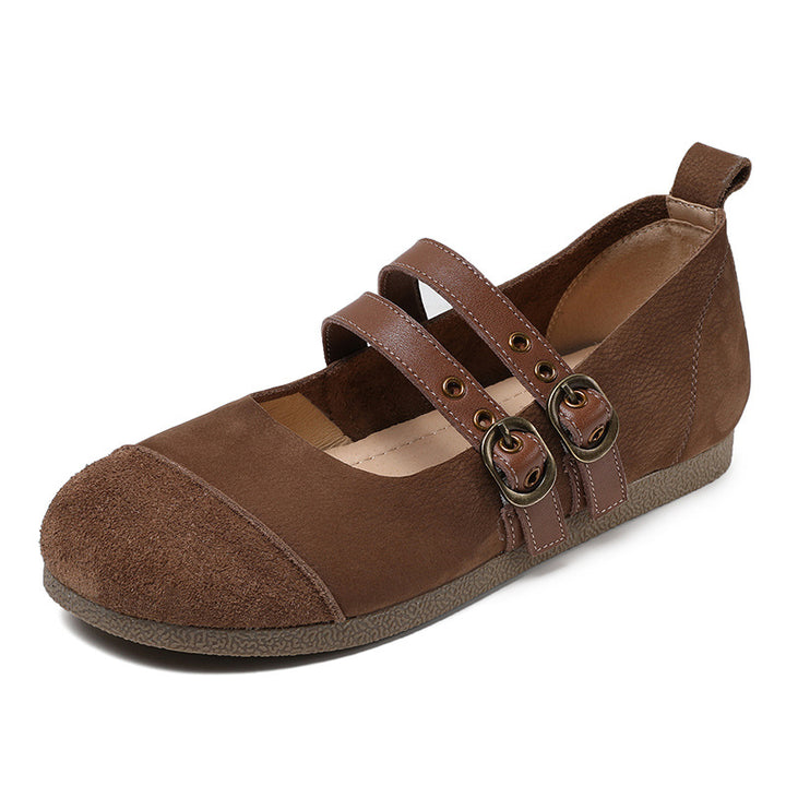 Dame Stilfulde Mary Jane Ballerinas med justerbare stropper Stilla