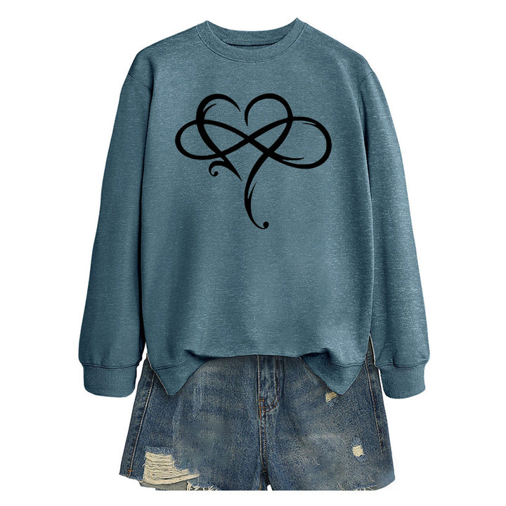 Kvinders sweatshirt med kreativt hjerte design og afslappet pasform Stilla