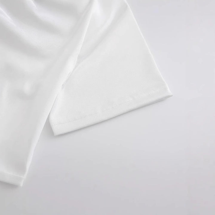 Dame Crop-T-shirt med inspirerende tekst og afslappet snit Skovae