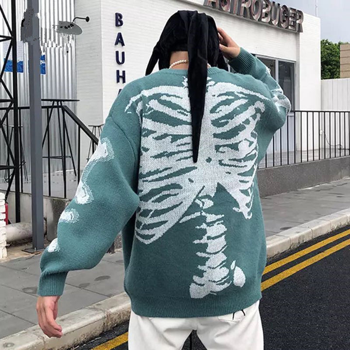 Dame sweatshirt med iøjnefaldende skeletmønster Stilla