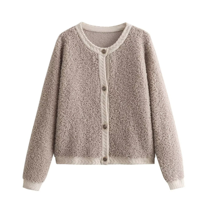 Femme Plush Fleece Knap-Front Jakke Stilla