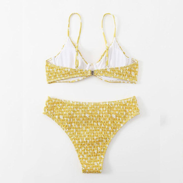 Dame Triangel-Bikini med elastisk rynkning og justerbare stropper Stilla