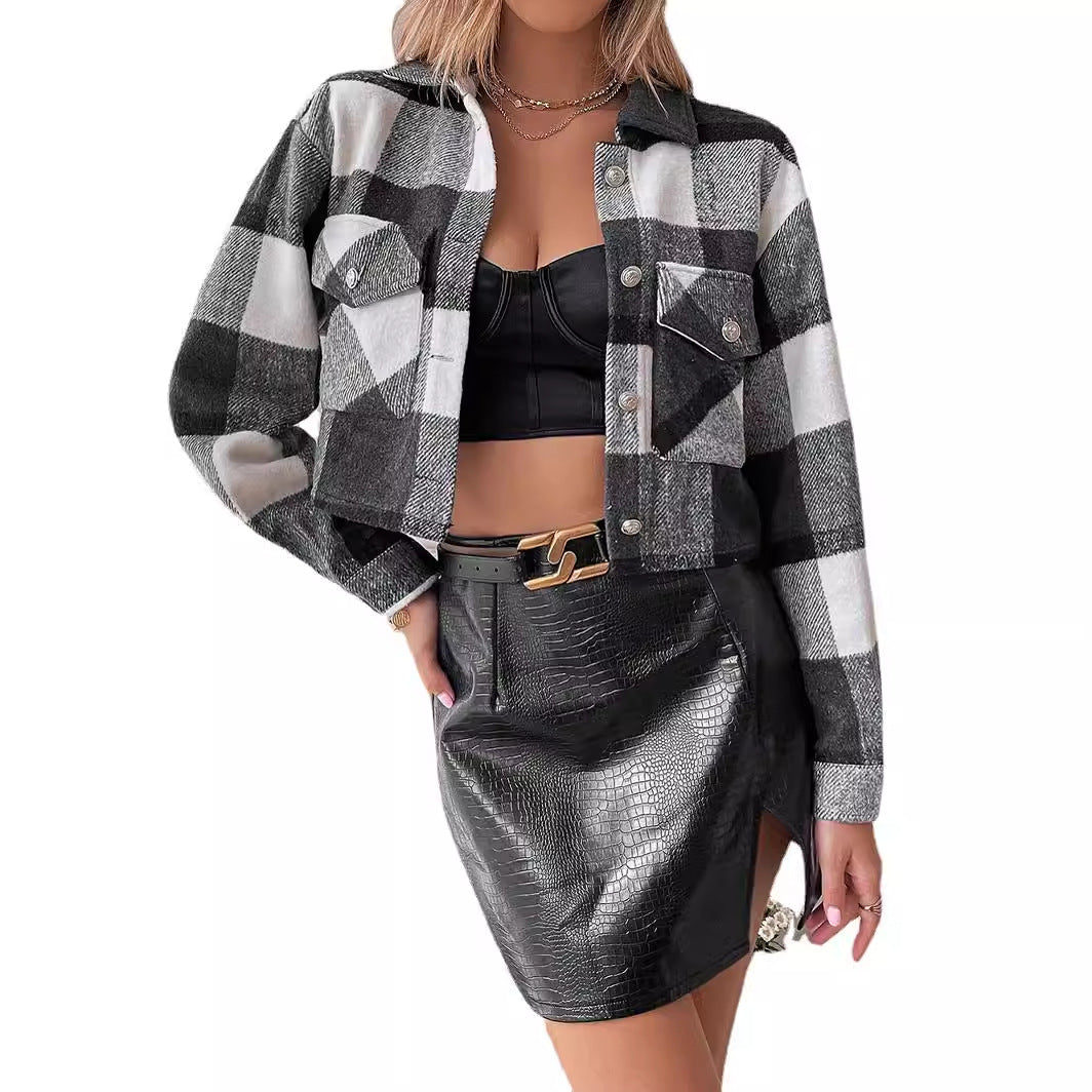 Damer Karo Overshirt Stilla