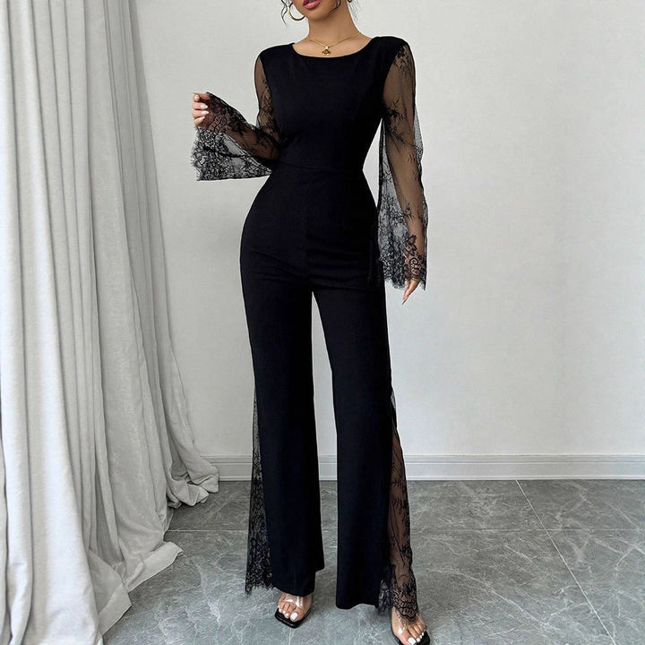 Dame Elegant jumpsuit med skinnende spids og bredt ben Skovae