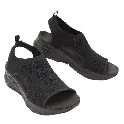 Dame Åndbare Strik Åben Tå Slipper Sandaler Stilla
