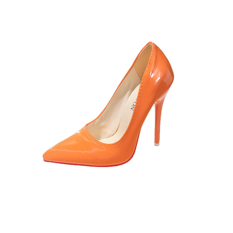Dame Klassische High Heels med spids design og højglans overflade Stilla
