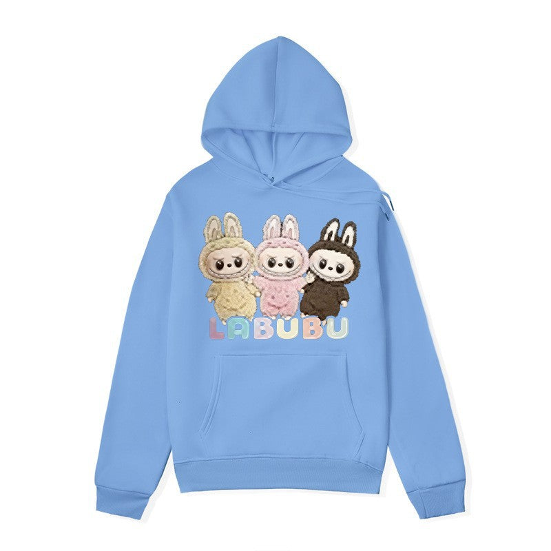 Kvinders hoodie sweatshirt med kunstnerisk grafisk print og praktisk kængurulomme Skovae