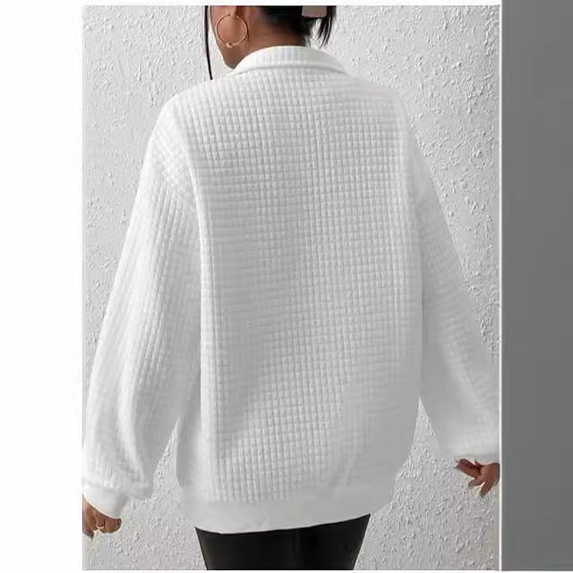 Dame pullunder med høj krave og struktureret design Stilla