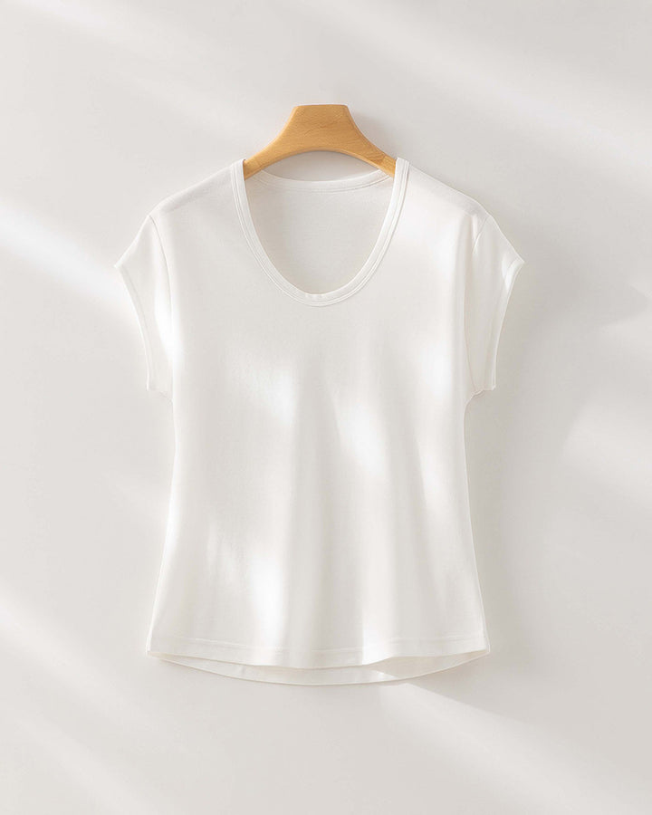 Femme Cap Sleeve Modal Blandingsmateriale Top Stilla
