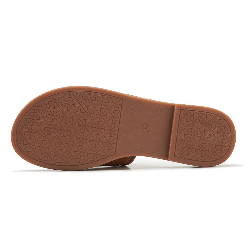 Dame mode slippers med krydsede remme Stilla