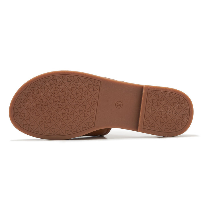 Dame mode slippers med krydsede remme Stilla