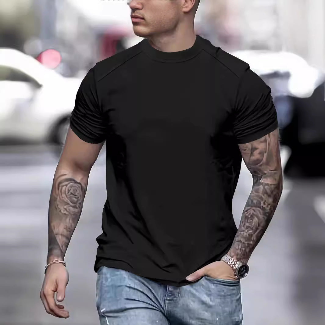 Herren mode T-shirt med struktureret skulderparti Stilla
