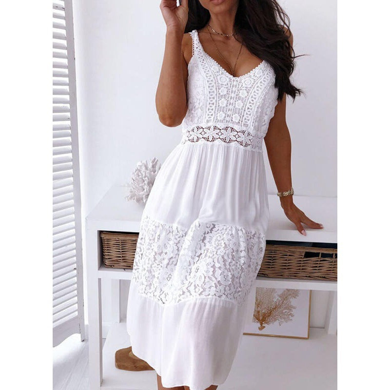 Femme Bohemian Spids Overkast Maxi Kjole Stilla