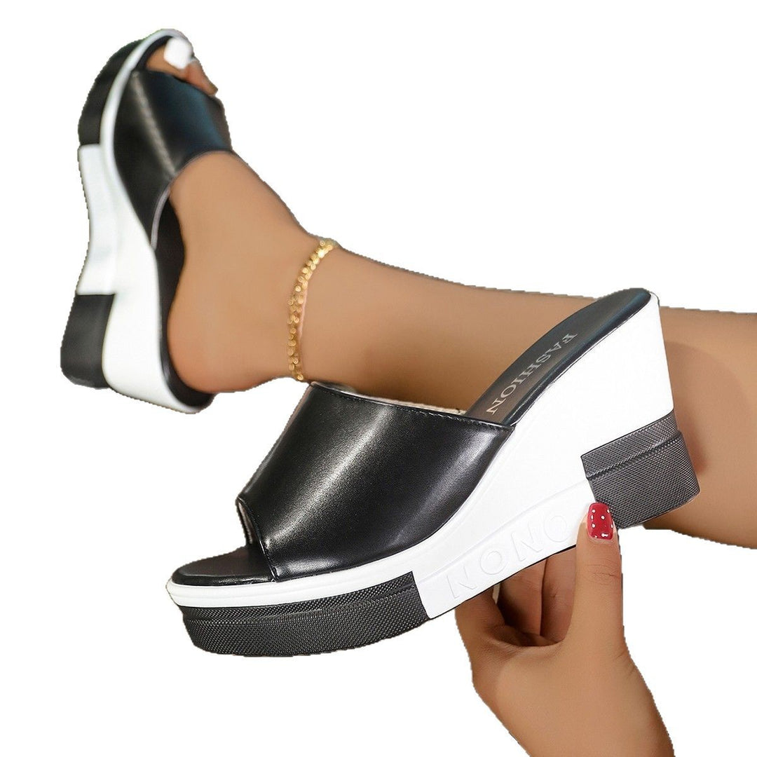 Dame Wedge-Pantoletten med åben tåområde og skridsikker sål Stilla