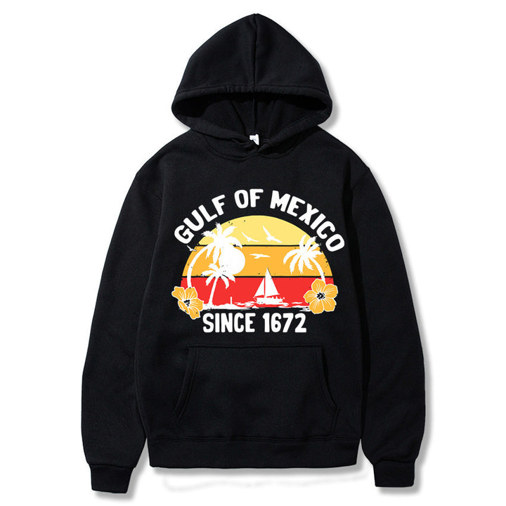 Dame hoodie med kreativt strandmotiver og højkvalitetsstof Skovae