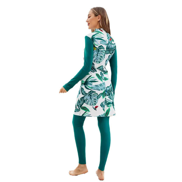 Dame Strandponcho med blomsterdesign og lange ærmer Stilla