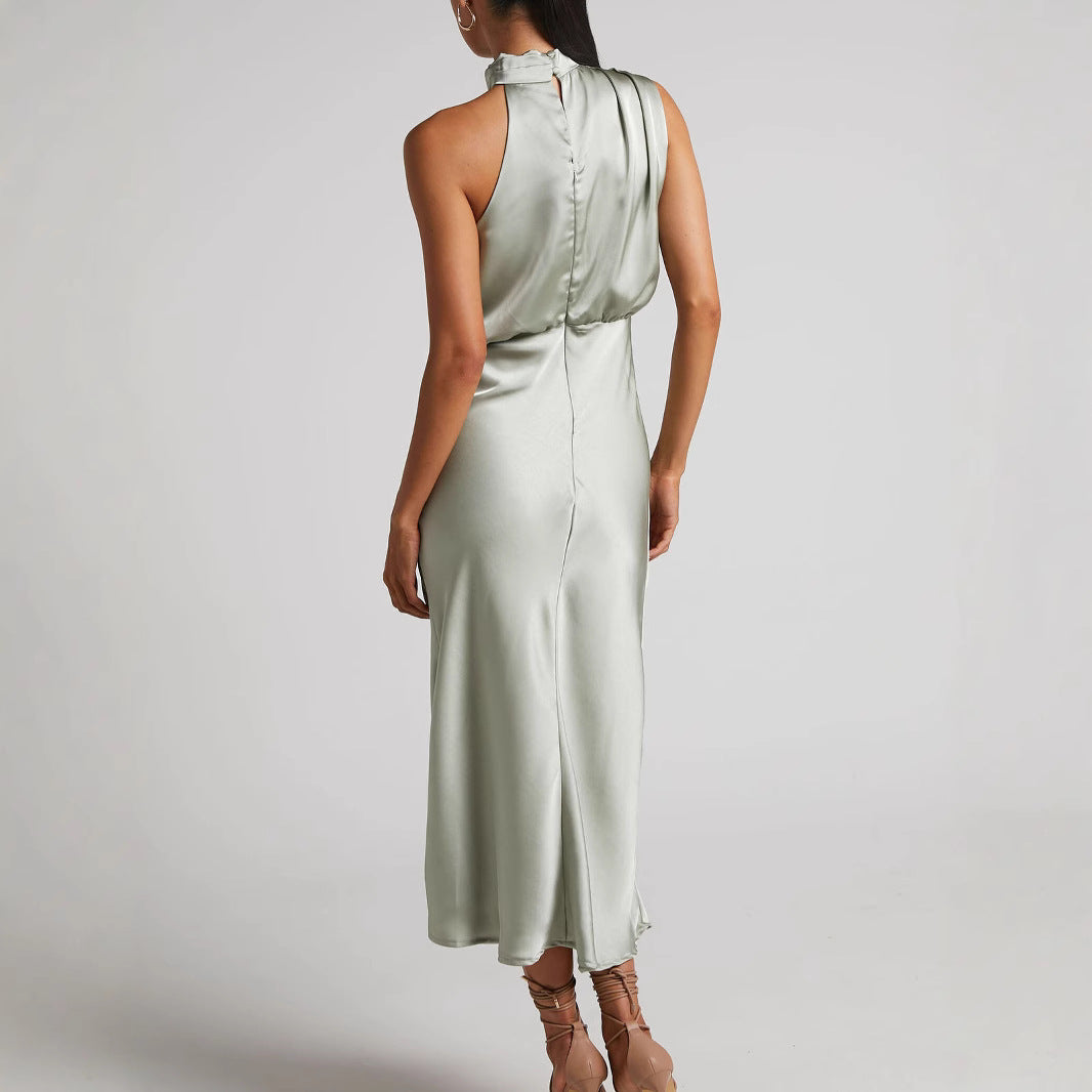 Dame Maxikjole med elegant Drapé Stilla