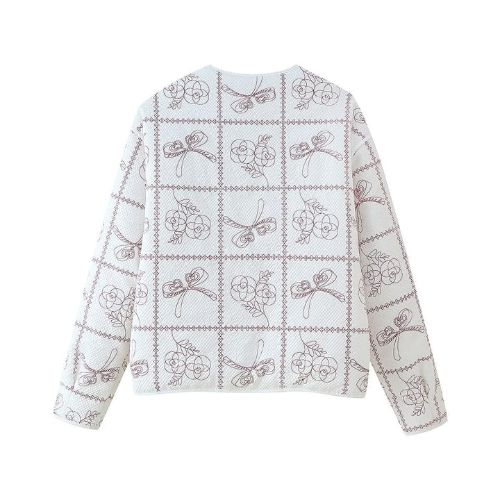 Damer quilted blazer-top med blomsterprint Stilla