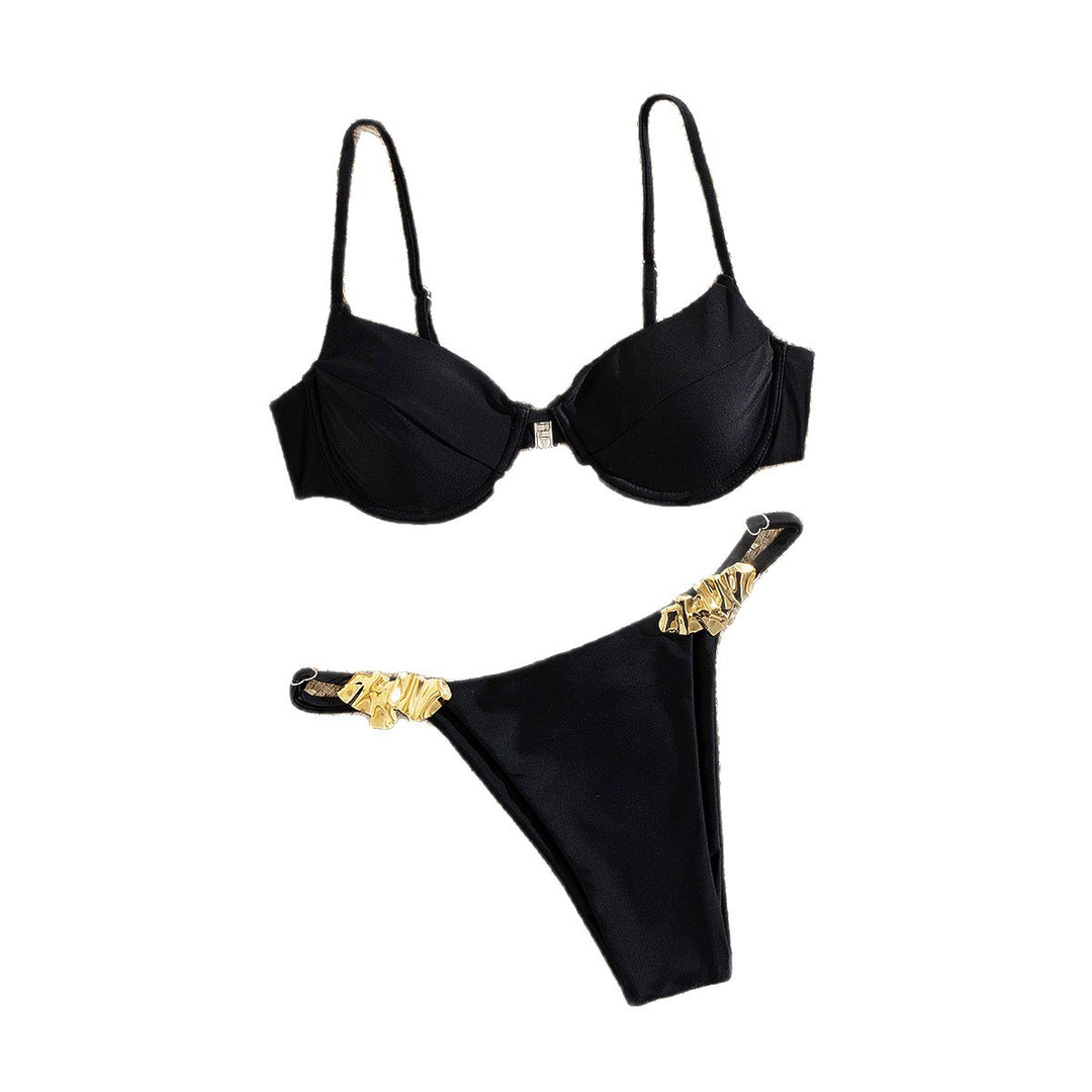 Dame Bikini-sæt med elegant Push-up BH og dekorerede stropper Stilla
