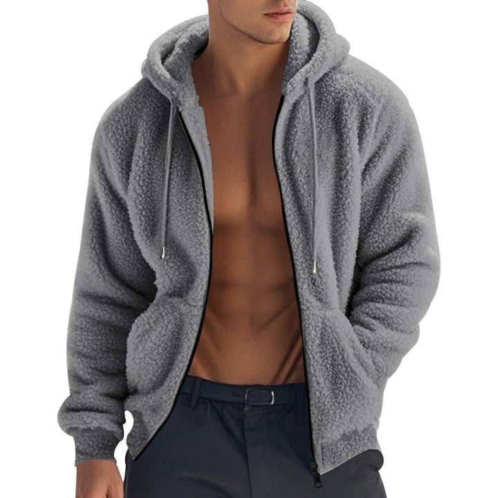 Herrer fleece-hoodie med funktionel lynlås og hyggelig indvendig polstring Stilla