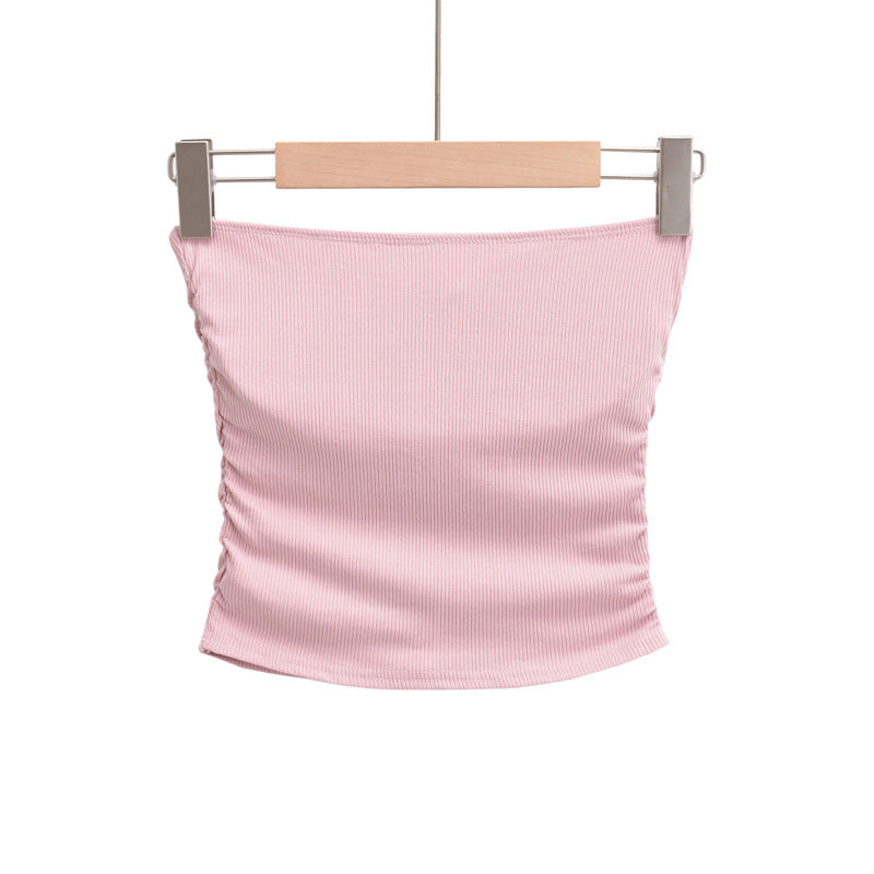 Dame Crop-Top med hjerteformet udskæring og struktureret materiale Stilla
