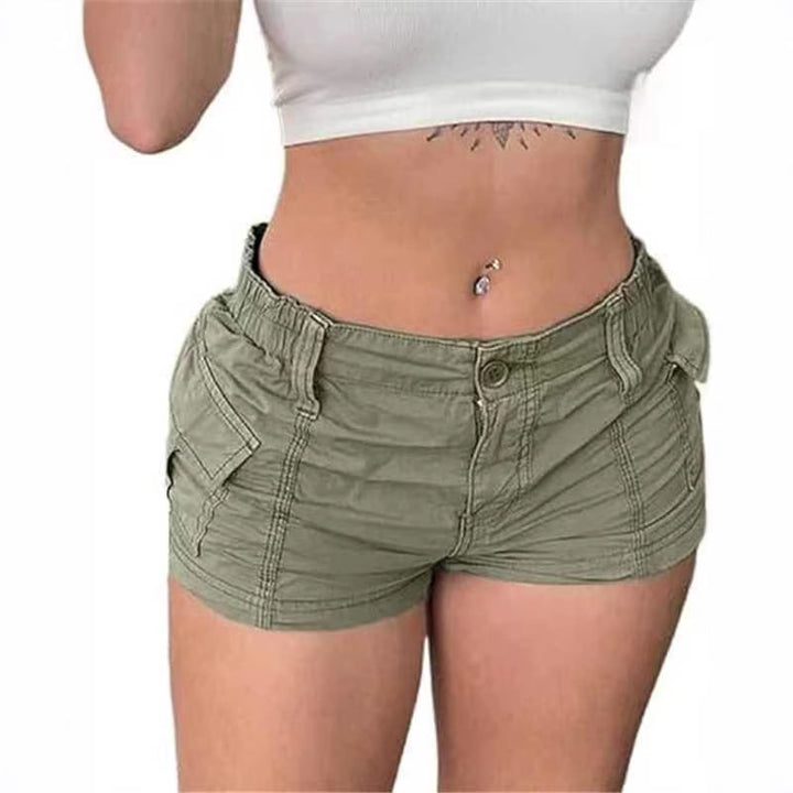 Dame komfortable cargo shorts med elastisk talje og praktiske lommer Skovae