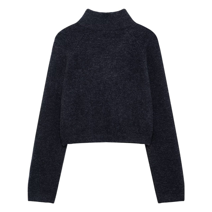 Dame Kort Zip-Up Pullover med Sidelommer Stilla