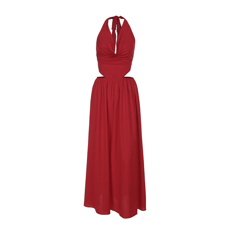 Dame Halterneck Cut-Out Maxikjole Stilla