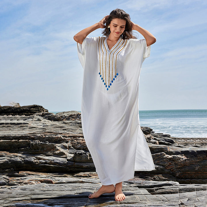 Dame Trendy Kaftan med kunstneriske udsmykninger Stilla