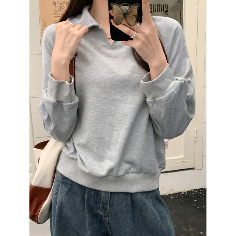 Dame Casual Relaxed Fit V-Udskæring Pullover Sweatshirt Stilla