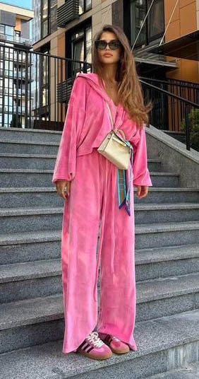Kvinder Casual Jogging Suit Sæt med Løs-Fitting Top og Komfortable Bukser