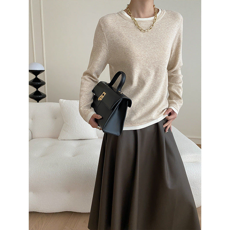 Kvinders fashionable sweater med fine kontrastdetaljer Stilla