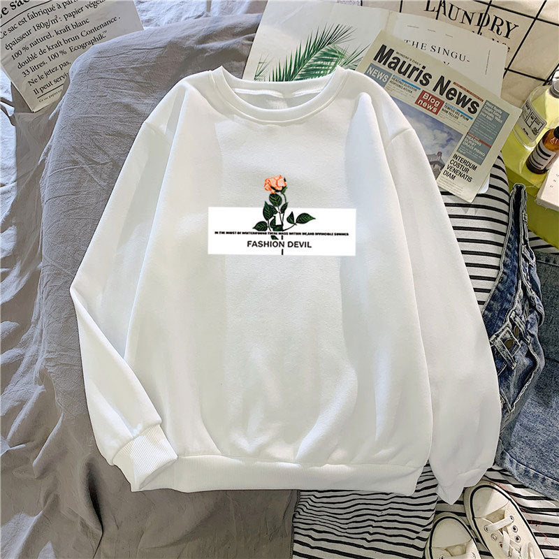 Kvinders sweatshirt med blomstermotiv Skovae